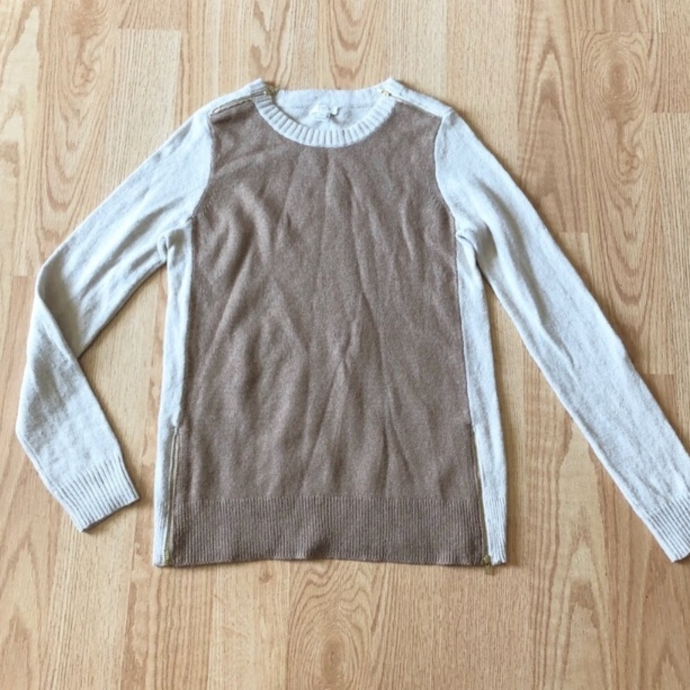 J. Crew Women's Sweater in Cream and Brown